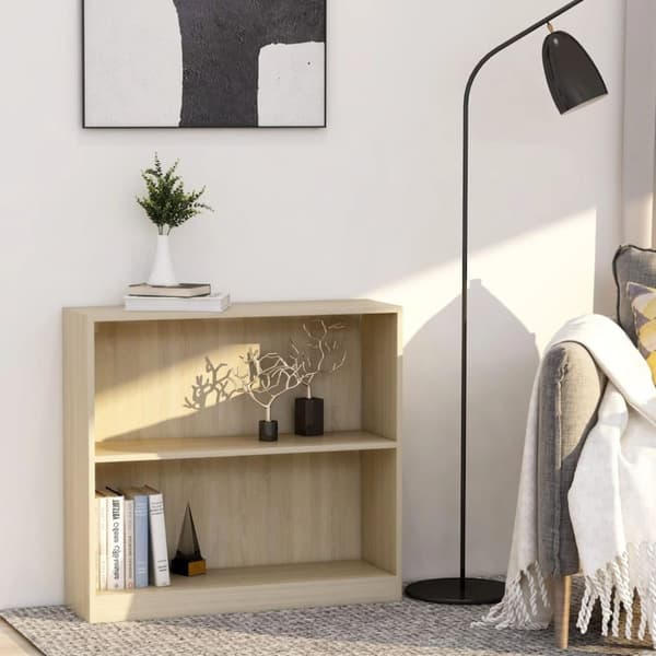 vidaXL Bogreol/reol 80 x 24 x 75 cm spånplade sonoma-eg change