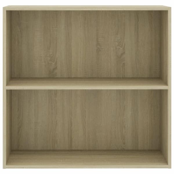 vidaXL Bogreol/reol med 2 hylder 80 x 30 x 76,5 cm spånplade sonoma-eg change