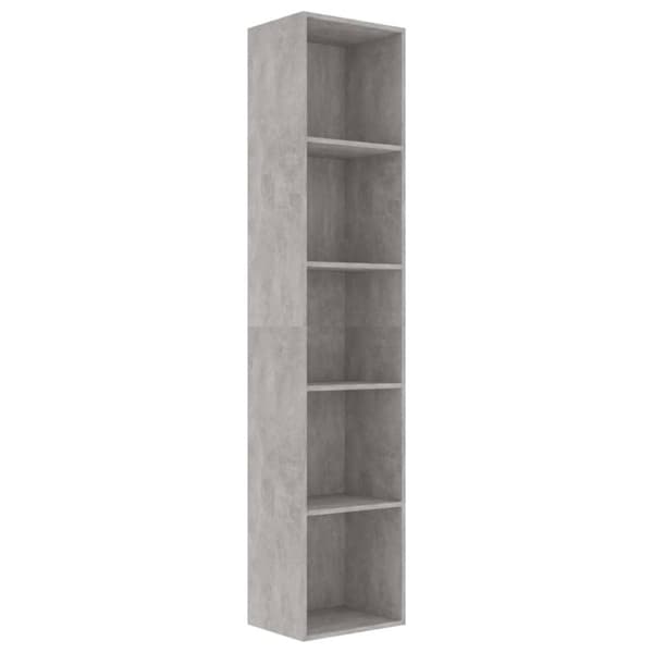 vidaXL Bokhylle betonggrå 40x30x189 cm konstruert tre
