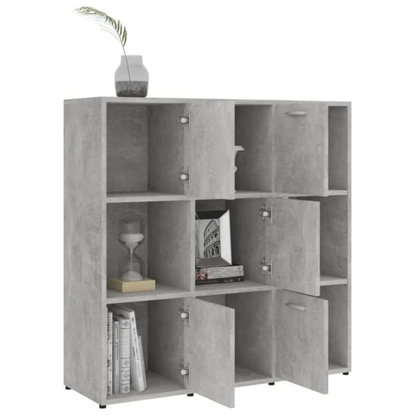 vidaXL Kirjahylly betoninharmaa 90x30x90 cm lastulevy