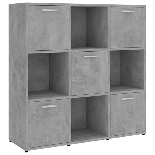 vidaXL Kirjahylly betoninharmaa 90x30x90 cm lastulevy