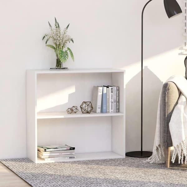 vidaXL 2-tasoinen kirjahylly valkoinen 80x30x76,5 cm lastulevy