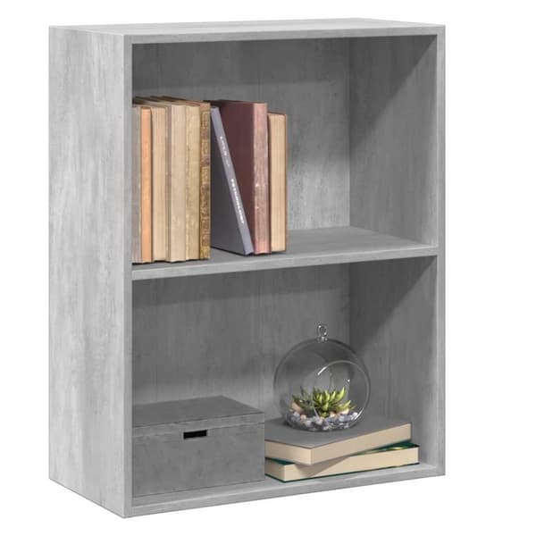 vidaXL 2-tasoinen kirjahylly betoninharmaa 60x30x76,5 cm lastulevy