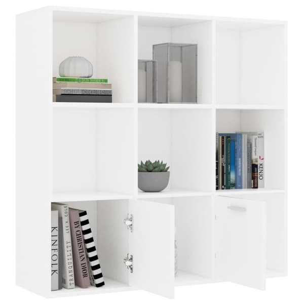 vidaXL Bokhylle hvit 98x30x98 cm sponplate