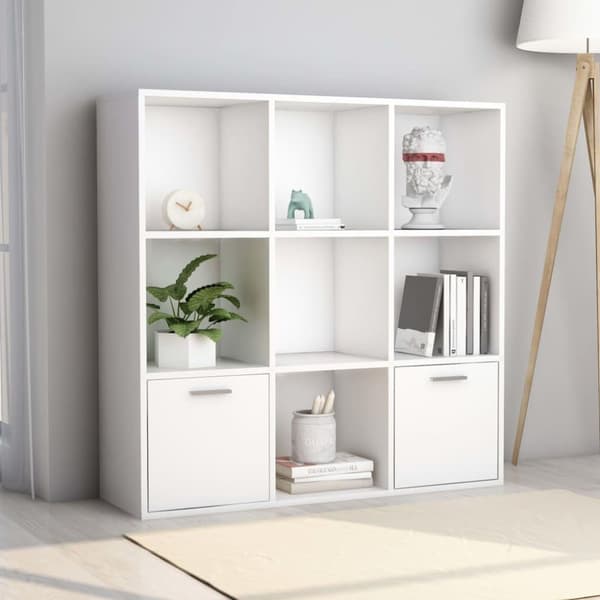 vidaXL Bokhylle hvit 98x30x98 cm sponplate