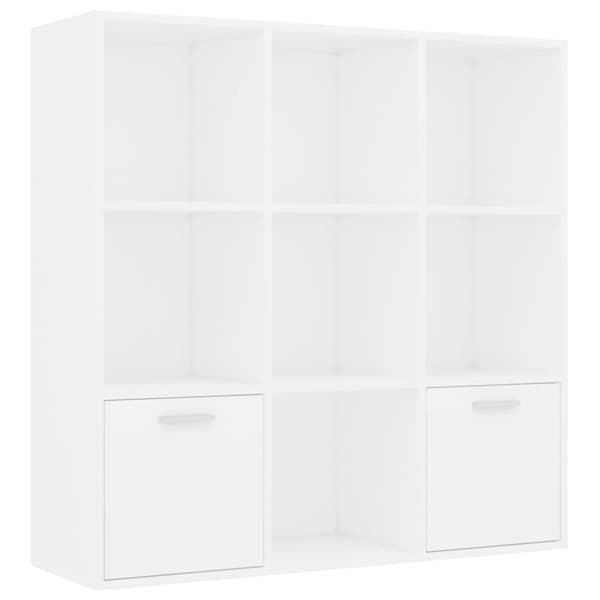 vidaXL Bokhylle hvit 98x30x98 cm sponplate