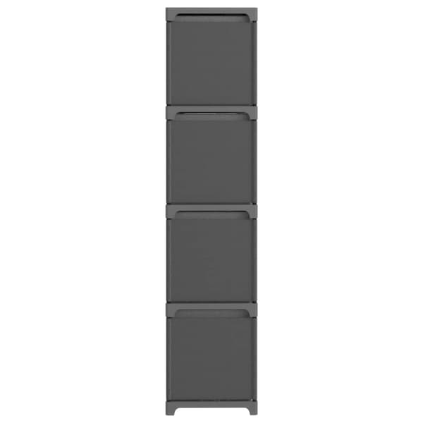 vidaXL Displayhylle med 12 kuber og bokser grå 103x30x141 cm stoff