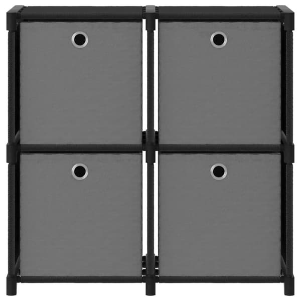 vidaXL Displayhylle med 4 kuber og bokser svart 69x30x72,5 cm stoff