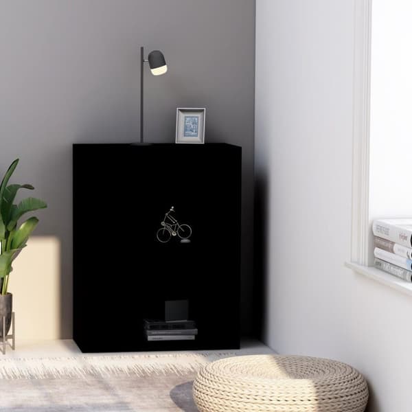 vidaXL Bogreol/reol med 2 hylder 60 x 30 x 76,5 cm spånplade sort change