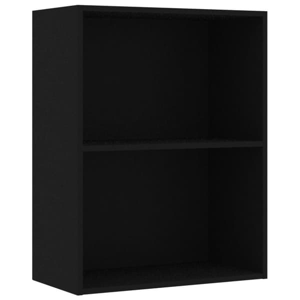 vidaXL Bogreol/reol med 2 hylder 60 x 30 x 76,5 cm spånplade sort change