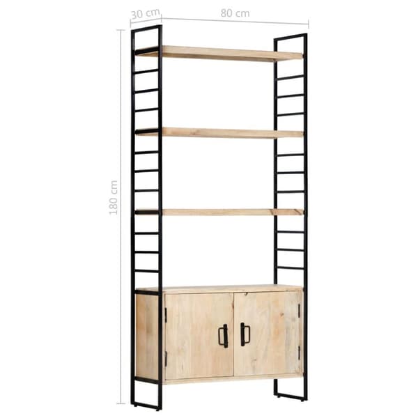 vidaXL Bogreol/reol i 4 niveauer 80 x 30 x 180 cm massivt mangotræ change
