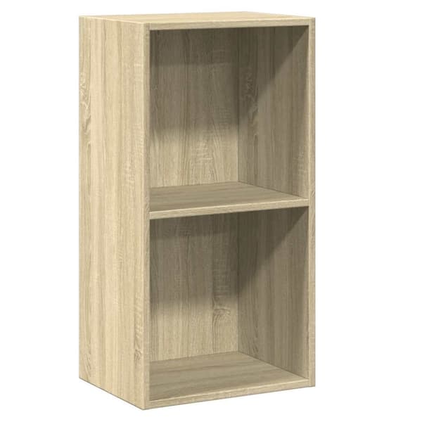 vidaXL Bogreol/reol med 2 hylder 40x30x76,5 cm konstrueret træ sonoma-eg change