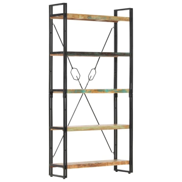 vidaXL Bokhylle 5 etasjer 90x30x180 cm gjenvunnet heltre