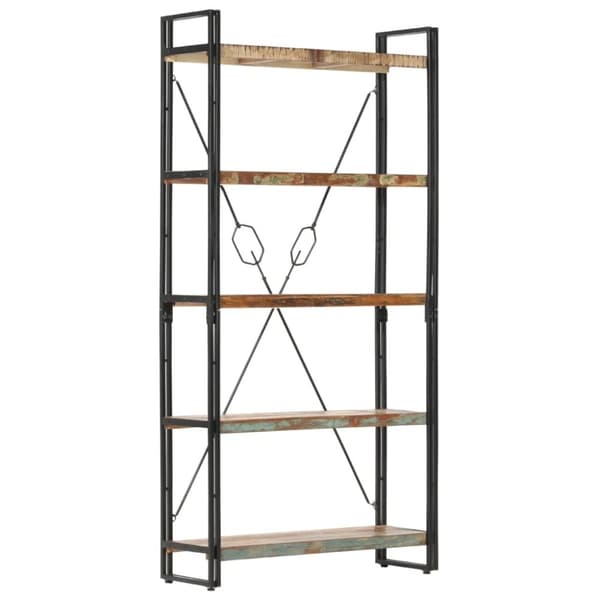 vidaXL Bokhylle 5 etasjer 90x30x180 cm gjenvunnet heltre