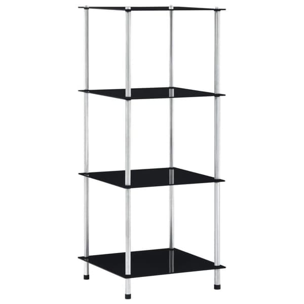 vidaXL reol 4 hylder 40x40x100 cm hærdet glas sort