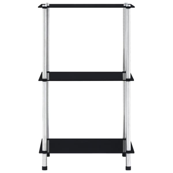 vidaXL reol 3 hylder 40x40x67 cm hærdet glas sort