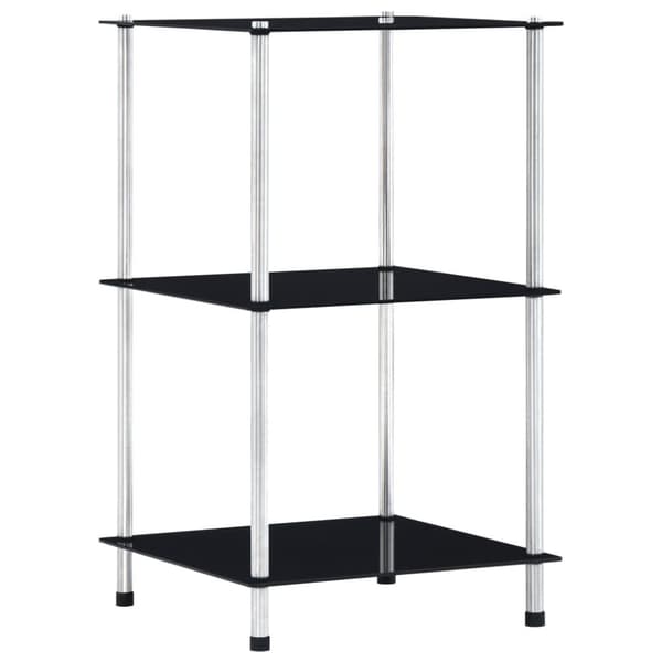 vidaXL reol 3 hylder 40x40x67 cm hærdet glas sort