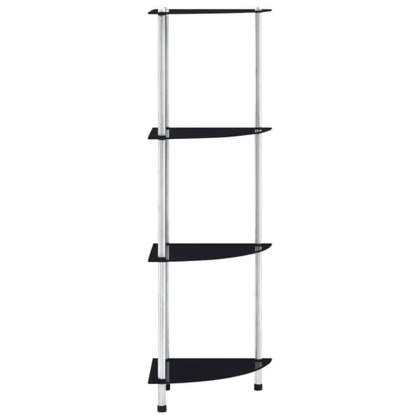 vidaXL reol 4 hylder 30x30x100 cm hærdet glas sort