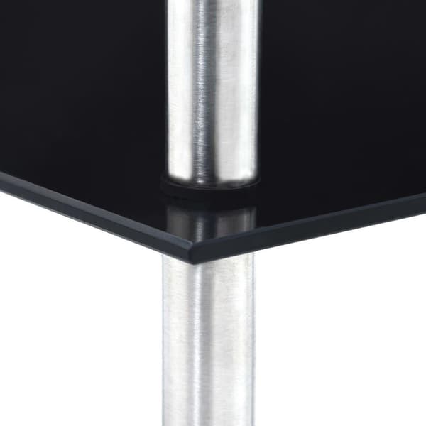 vidaXL reol 4 hylder 30x30x100 cm hærdet glas sort