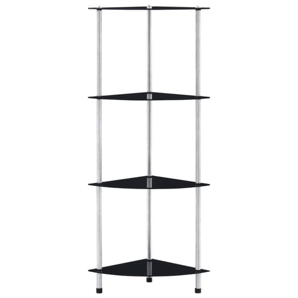 vidaXL reol 4 hylder 30x30x100 cm hærdet glas sort