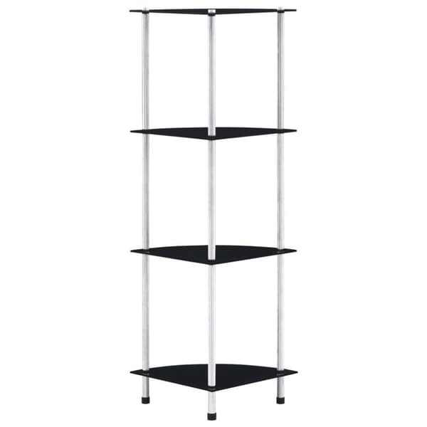 vidaXL reol 4 hylder 30x30x100 cm hærdet glas sort