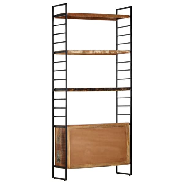 vidaXL Bogreol/reol i 4 niveauer 80x30x180 cm massivt genbrugstræ change