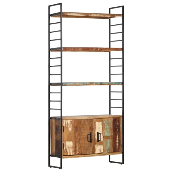 vidaXL Bogreol/reol i 4 niveauer 80x30x180 cm massivt genbrugstræ change