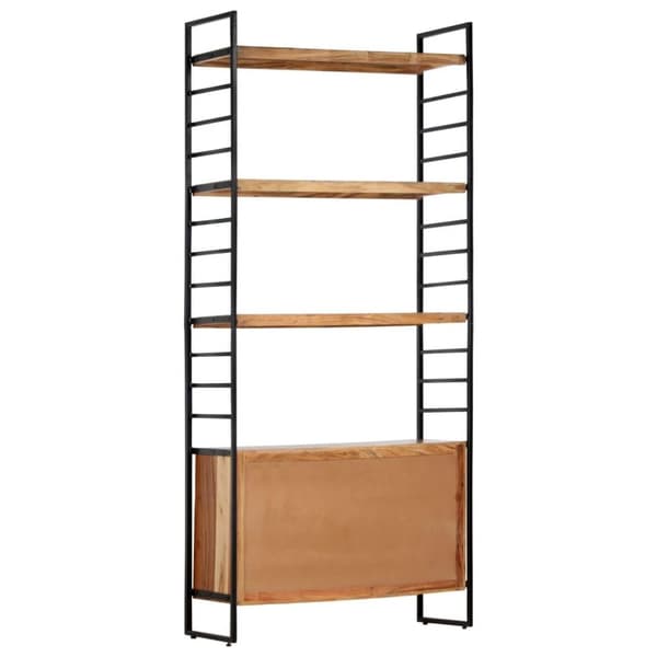 vidaXL Bogreol/reol i 4 niveauer 80 x 30 x 180 cm massivt akacietræ change
