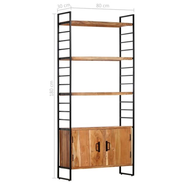 vidaXL Bogreol/reol i 4 niveauer 80 x 30 x 180 cm massivt akacietræ change