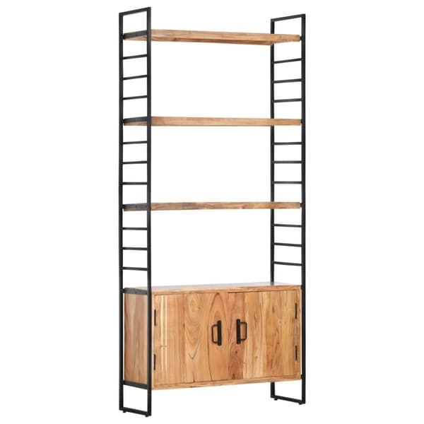 vidaXL Bogreol/reol i 4 niveauer 80 x 30 x 180 cm massivt akacietræ change
