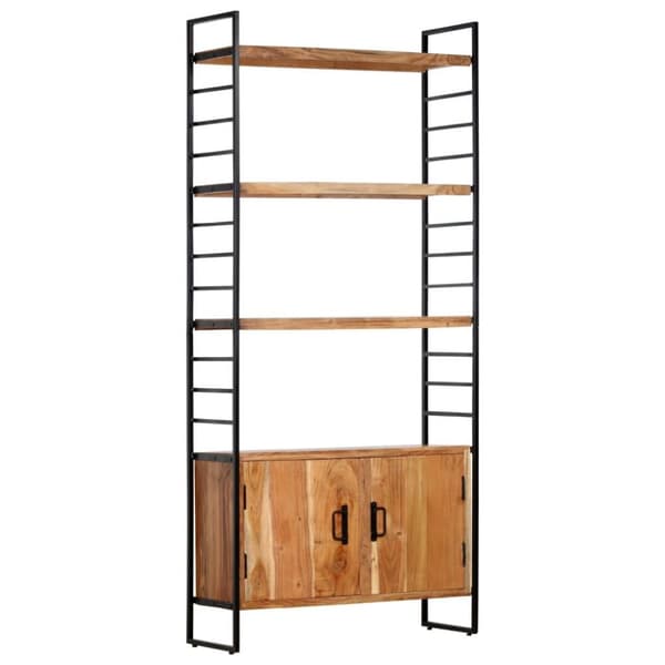 vidaXL Bogreol/reol i 4 niveauer 80 x 30 x 180 cm massivt akacietræ change
