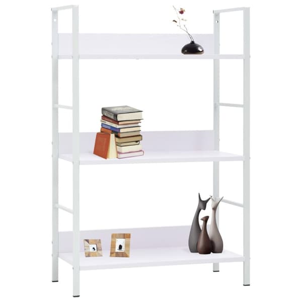 vidaXL Bogreol/reol med 3 hylder 60x27,6x90,5 cm konstrueret træ hvid change