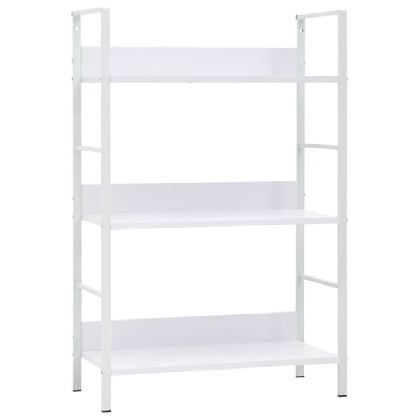 vidaXL Bogreol/reol med 3 hylder 60x27,6x90,5 cm konstrueret træ hvid change