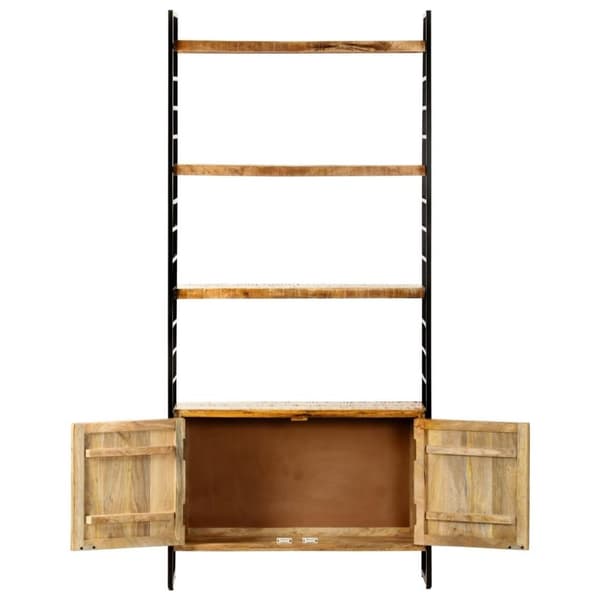 vidaXL Bokhylla med 4 hyllor 80x30x180 cm grovt mangoträ