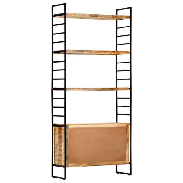 vidaXL Bokhylla med 4 hyllor 80x30x180 cm grovt mangoträ