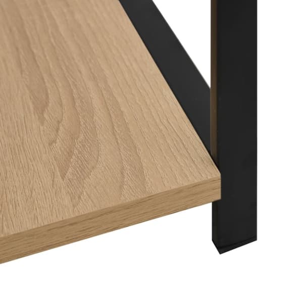 vidaXL Liten rett bokhylle svart eik 33,5x39,6x79,7 cm konstruert tre