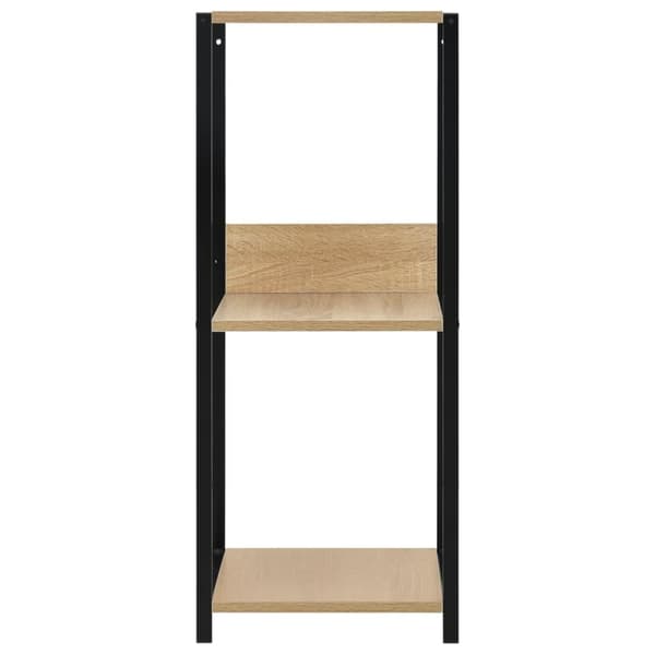 vidaXL Liten rett bokhylle svart eik 33,5x39,6x79,7 cm konstruert tre