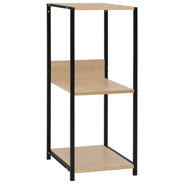 vidaXL Liten rett bokhylle svart eik 33,5x39,6x79,7 cm konstruert tre