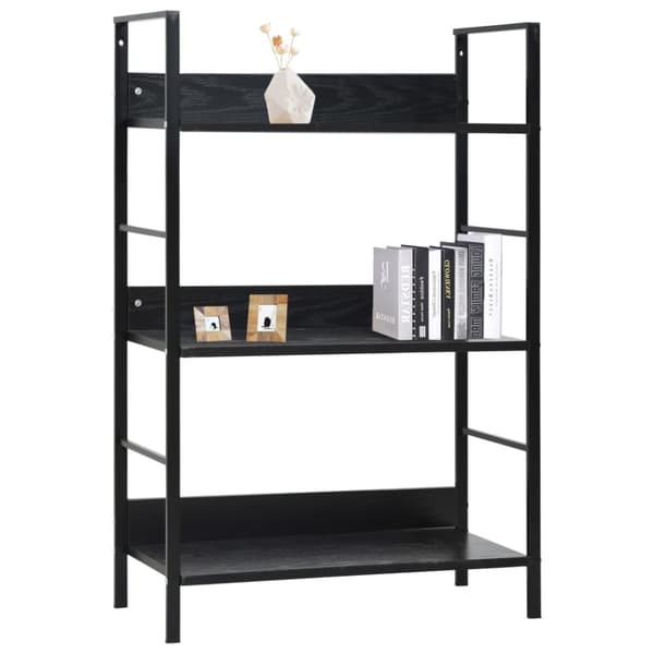 vidaXL Bokhylle 3 lag svart 60x27,6x90,5 cm konstruert tre