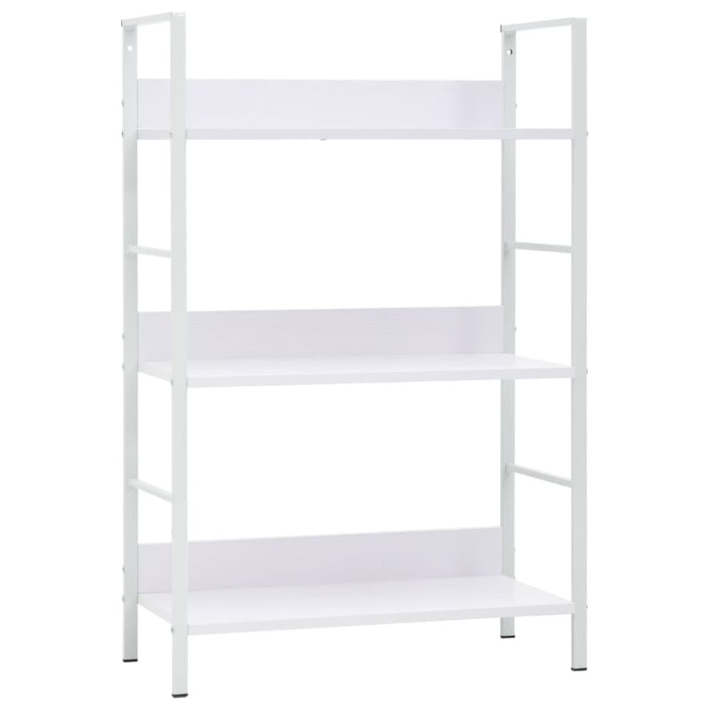 vidaXL Bokhylla 3 hyllor vit 60x27,6x90,5 cm spånskiva
