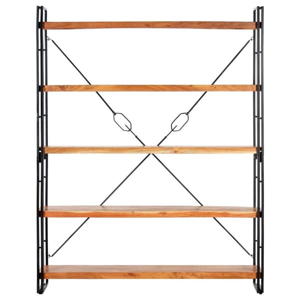 vidaXL Bokhylla med 5 hyllor 140x30x180 cm massivt akaciaträ