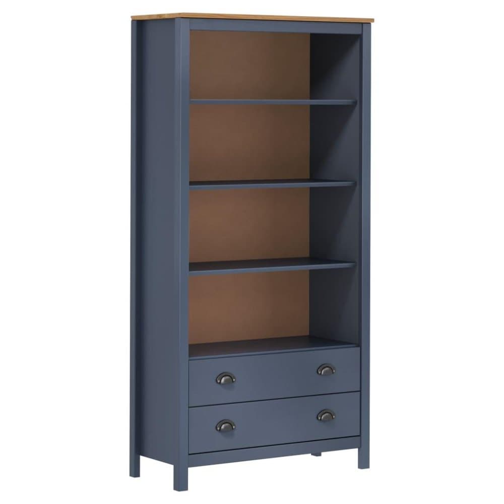 vidaXL Kirjahylly Hill Range harmaa 85x37x170,5 cm täysi mänty