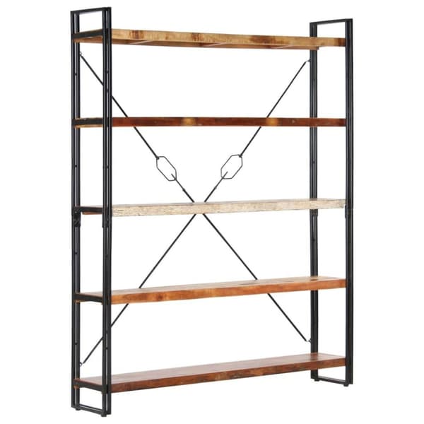 vidaXL Bokhylle 5 etasjer 140x30x180 cm gjenvunnet heltre