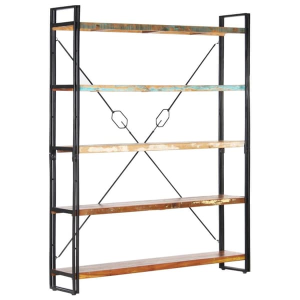vidaXL Bokhylle 5 etasjer 140x30x180 cm gjenvunnet heltre