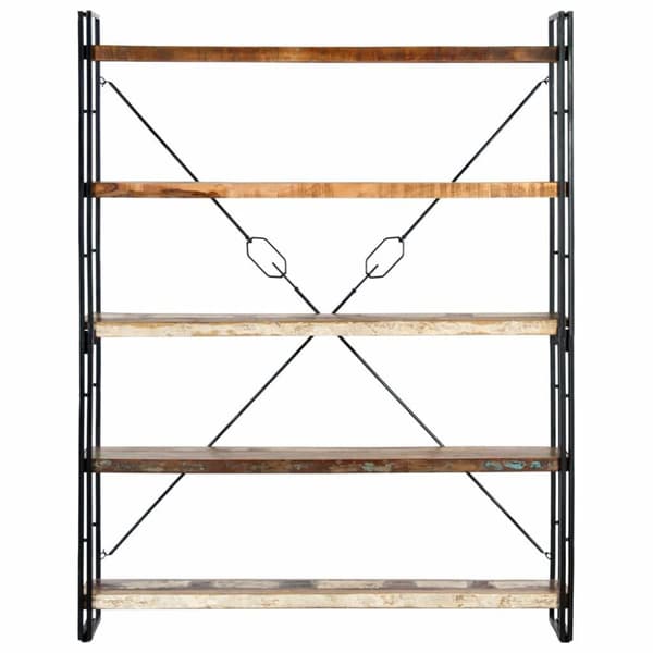 vidaXL Bokhylle 5 etasjer 140x30x180 cm gjenvunnet heltre