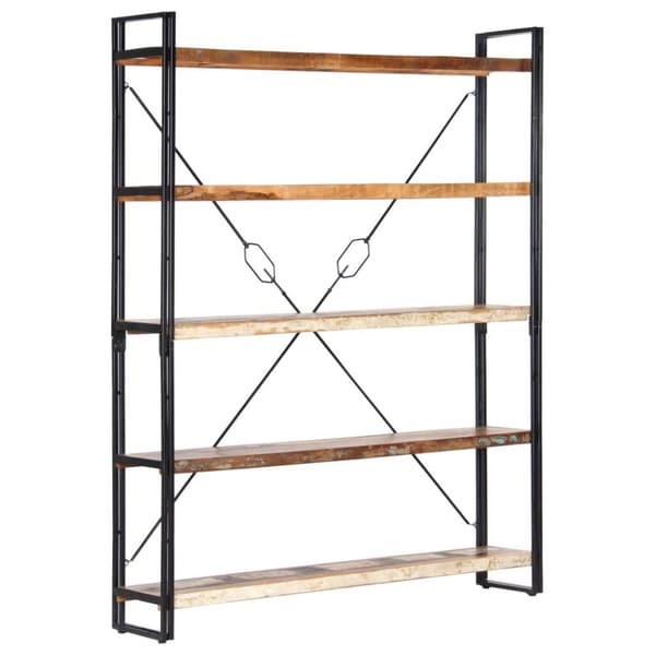 vidaXL Bokhylle 5 etasjer 140x30x180 cm gjenvunnet heltre