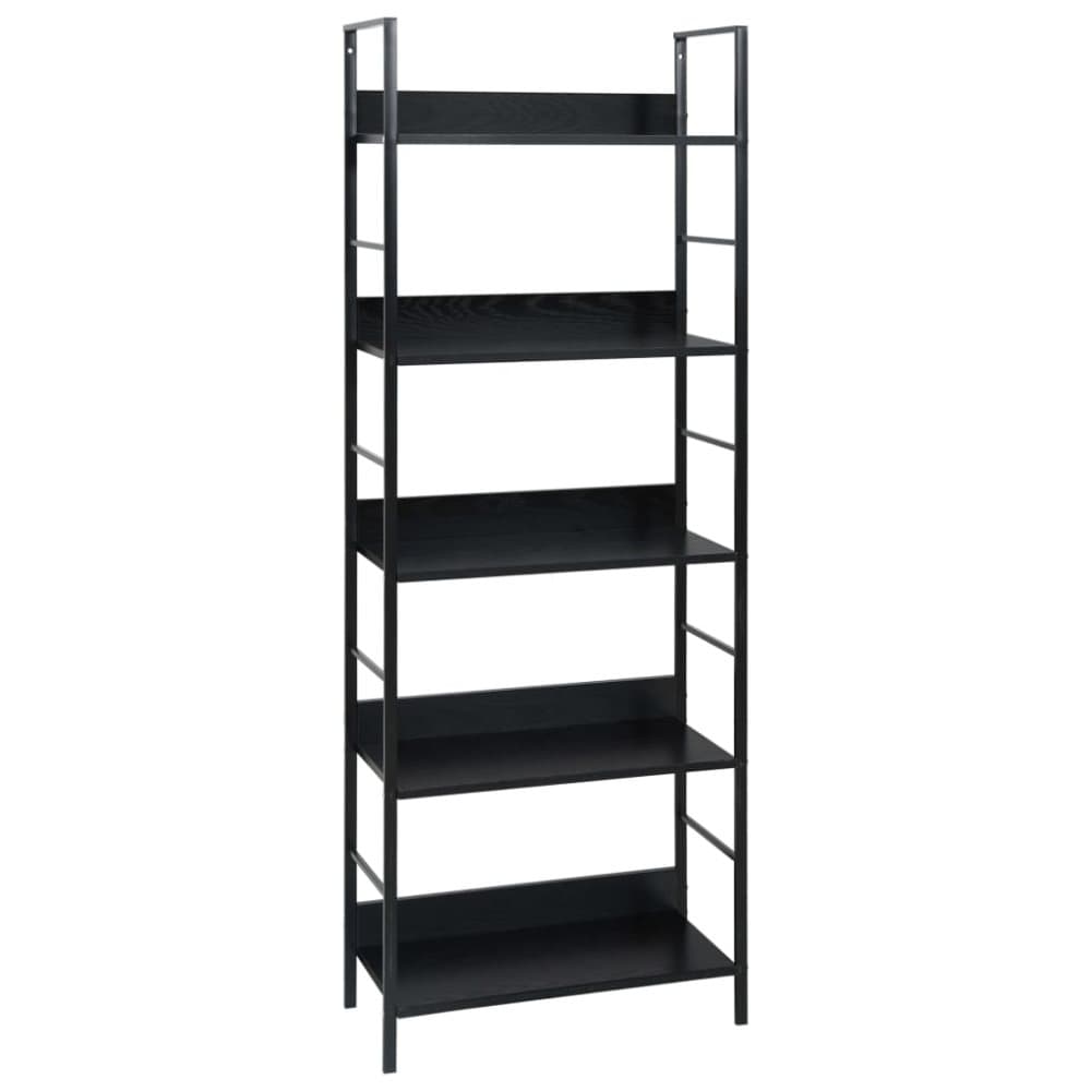 vidaXL Bokhylla 5 hyllplan svart 60x27,6x158,5 cm spånskiva