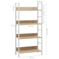 Miniatyrbillede 7 af 7: vidaXL Bogreol/reol 60x27,6x124,5 cm 4 hylder konstrueret træ egetræsfarve change