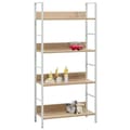 Miniatyrbillede 2 af 7: vidaXL Bogreol/reol 60x27,6x124,5 cm 4 hylder konstrueret træ egetræsfarve change