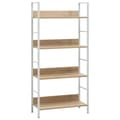 Miniatyrbillede 1 af 7: vidaXL Bogreol/reol 60x27,6x124,5 cm 4 hylder konstrueret træ egetræsfarve change